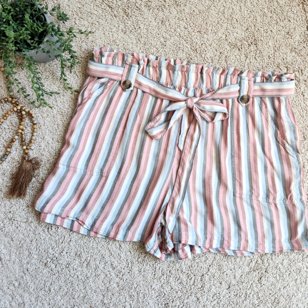 American Eagle Striped Paper Bag Shorts - Size XL